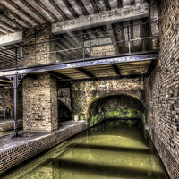 Buy canvas prints of Grocers Warehouse Castlefield Manchester by Sandra Pledger