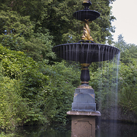 Buy canvas prints of Fountain in the Park by Sandra Pledger