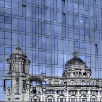 Buy canvas prints of  Old and new architecture Liverpool by Sandra Pledger