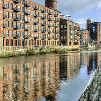 Buy canvas prints of  Clarence Dock apartments Leeds by Sandra Pledger