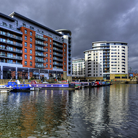 Buy canvas prints of  Boats in Clarence Dock Leeds by Sandra Pledger