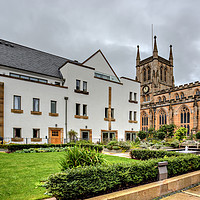Buy canvas prints of Blackburn Cathedral Court Complex by Sandra Pledger