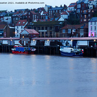 Buy canvas prints of Lights in the harbour  by andrew saxton