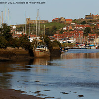 Buy canvas prints of WHITBY LOW TIDE by andrew saxton