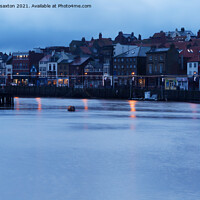 Buy canvas prints of LIGHTS AT THE HARBOUR by andrew saxton