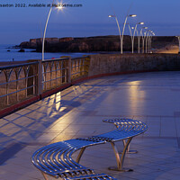 Buy canvas prints of Seats in street light by andrew saxton