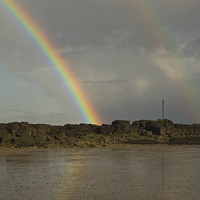 Buy canvas prints of  DOUBLE RAINBOW  by andrew saxton