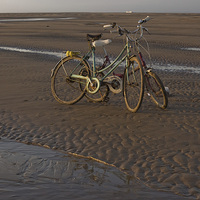 Buy canvas prints of  BEACH BIKE'S by andrew saxton