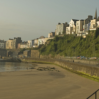 Buy canvas prints of  SEASIDE TOWN OF TENBY by andrew saxton