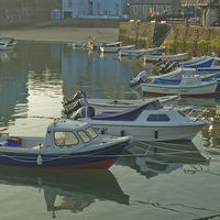 Buy canvas prints of  TENBY BOATS by andrew saxton