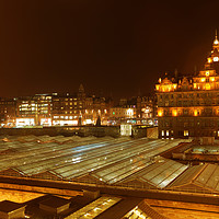 Buy canvas prints of ROOF BY NIGHT by andrew saxton