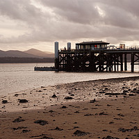 Buy canvas prints of SAND SEA AND A PIER  by andrew saxton