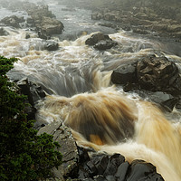 Buy canvas prints of MIST ROCKS AND WATER by andrew saxton