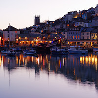 Buy canvas prints of BRIXHAM BY LIGHTS. by andrew saxton