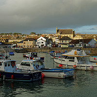 Buy canvas prints of PORTHLEVEN HARBOUR  by andrew saxton