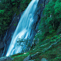 Buy canvas prints of ABER FALLS OFF THE TOP by andrew saxton