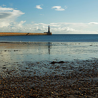 Buy canvas prints of ROKER LIGHTHOUSE by andrew saxton