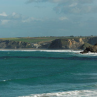 Buy canvas prints of THE NEWQUAY COAST by andrew saxton
