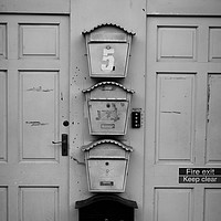 Buy canvas prints of HOUSE LETTER BOXES by andrew saxton