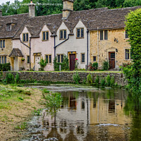 Buy canvas prints of By Brook Cottages. by John Morgan