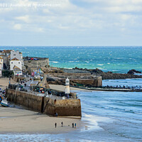 Buy canvas prints of Harbour Entrance at St Ives, Cornwall. by John Morgan