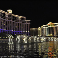Buy canvas prints of The Bellagio Fountains. by John Morgan