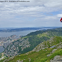 Buy canvas prints of Looking down on Bergen. by John Morgan