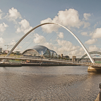 Buy canvas prints of Gateshead Millennium Bridge. by John Morgan