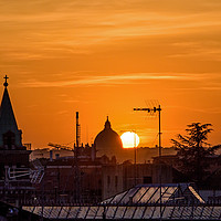 Buy canvas prints of Sunset over the Vatican. by John Morgan
