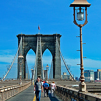 Buy canvas prints of Brooklyn Bridge. by John Morgan