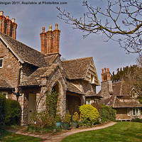Buy canvas prints of Cottages, Blaise Hamlet. by John Morgan