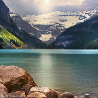 Buy canvas prints of Rockey Mountain Lake by Peter Blunn
