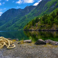 Buy canvas prints of Gerangier Fjords Norway by Peter Blunn