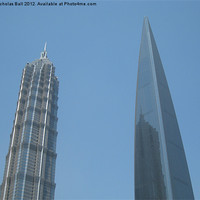 Buy canvas prints of Shanghai World Financial Centre and JinMao Tower by Nicholas Ball