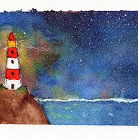 Buy canvas prints of Original Art - Lighthouse by Maria Tzamtzi by Maria Tzamtzi Photography