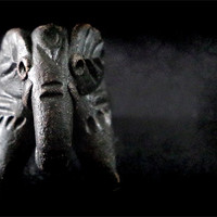 Buy canvas prints of Wooden Elephant by Maria Tzamtzi Photography