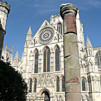 Buy canvas prints of York City Minster with Roman Column by Robert Gipson