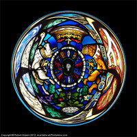 Buy canvas prints of Spherical Stained glass on black by Robert Gipson