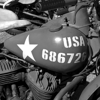 Buy canvas prints of US army Motorcycle. by Robert Gipson