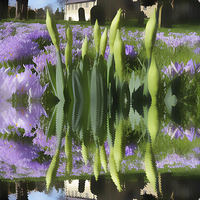 Buy canvas prints of Church flowers in reflection by Robert Gipson