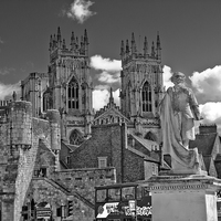 Buy canvas prints of  York city minster with Bootham bar by Robert Gipson
