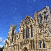 Buy canvas prints of  York Minster with texture by Robert Gipson