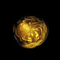 Buy canvas prints of  Yellow flower orb on black by Robert Gipson