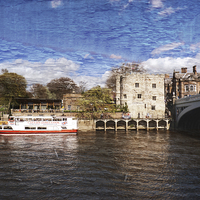 Buy canvas prints of York Lendal tower bridge on texture. by Robert Gipson