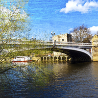 Buy canvas prints of  York City Lendal bridge with textured background by Robert Gipson