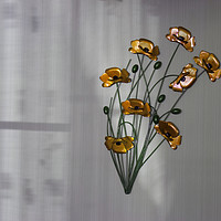 Buy canvas prints of Wall flowers gold with textured colour background by Robert Gipson