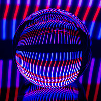Buy canvas prints of Abstract art Red and Blue in the glass ball by Robert Gipson
