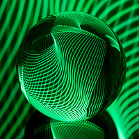 Buy canvas prints of Abstract art Green in the crystal  ball by Robert Gipson
