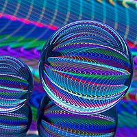 Buy canvas prints of Abstract art Three Glass balls in LED colour by Robert Gipson
