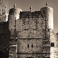Buy canvas prints of Bootham Bar in sepia. by Robert Gipson
